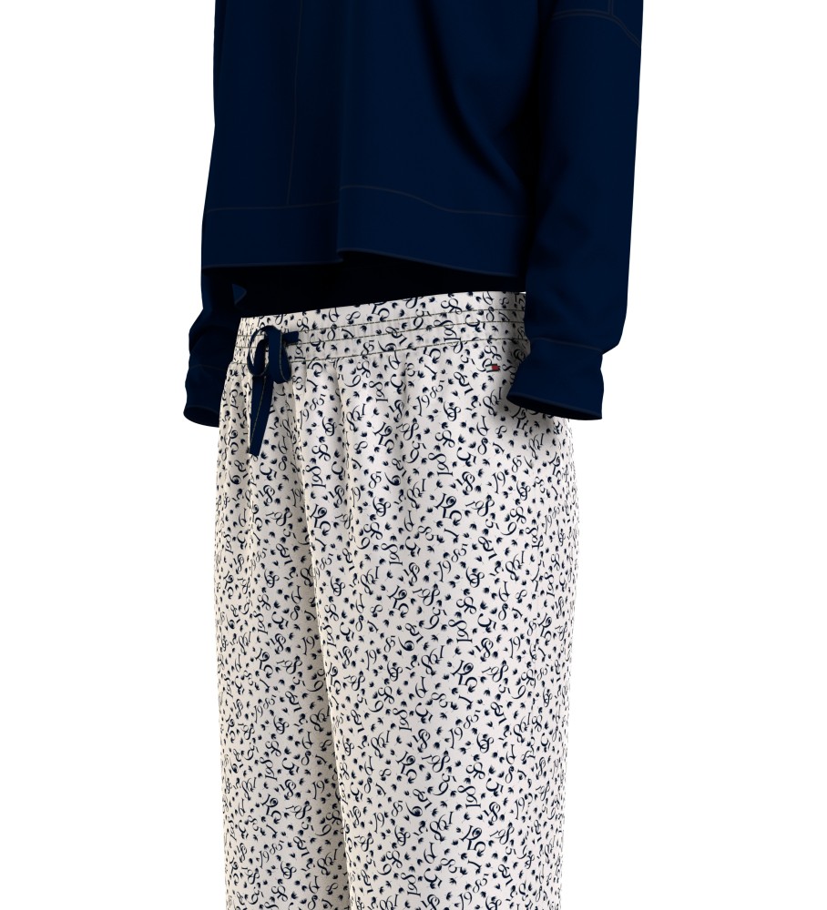 Pijama Tommy Hilfiger Original de Manga Comprida Azul Marinho
