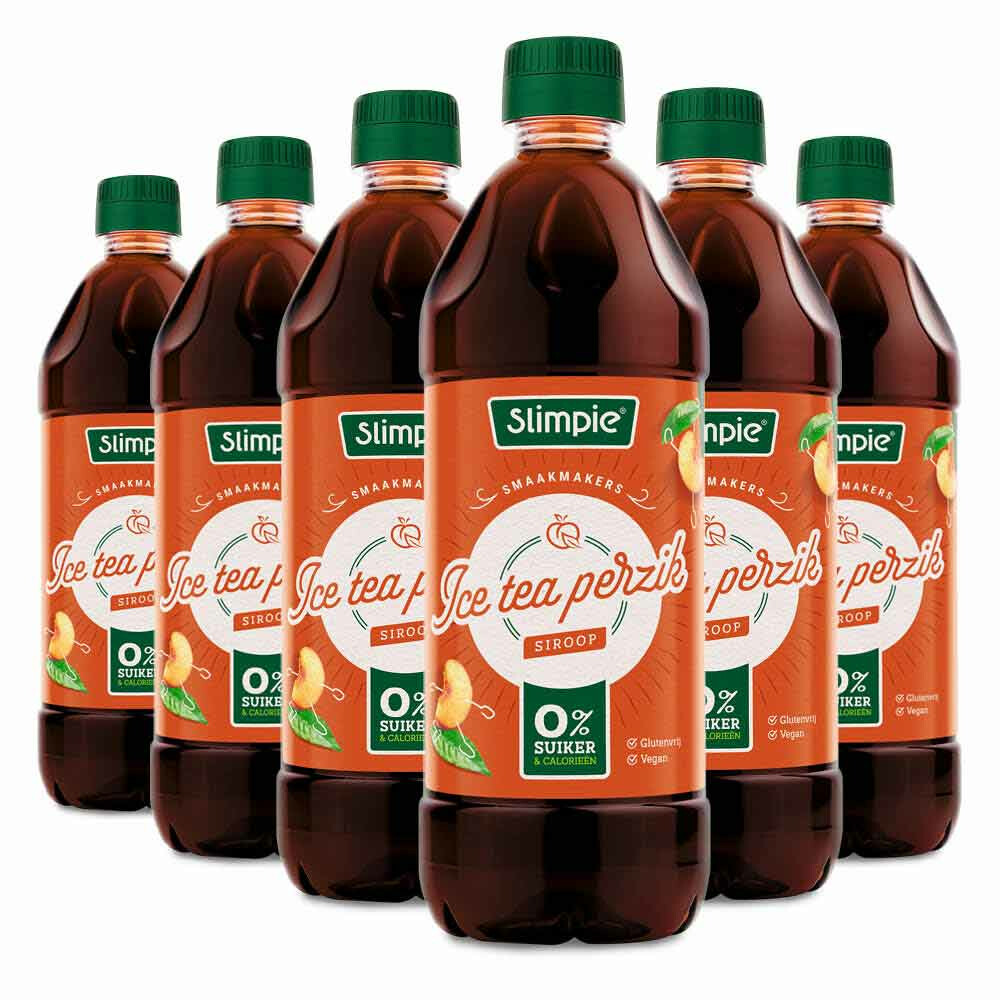 6x Slimpie Siroop Ice Tea Perzik650 ml