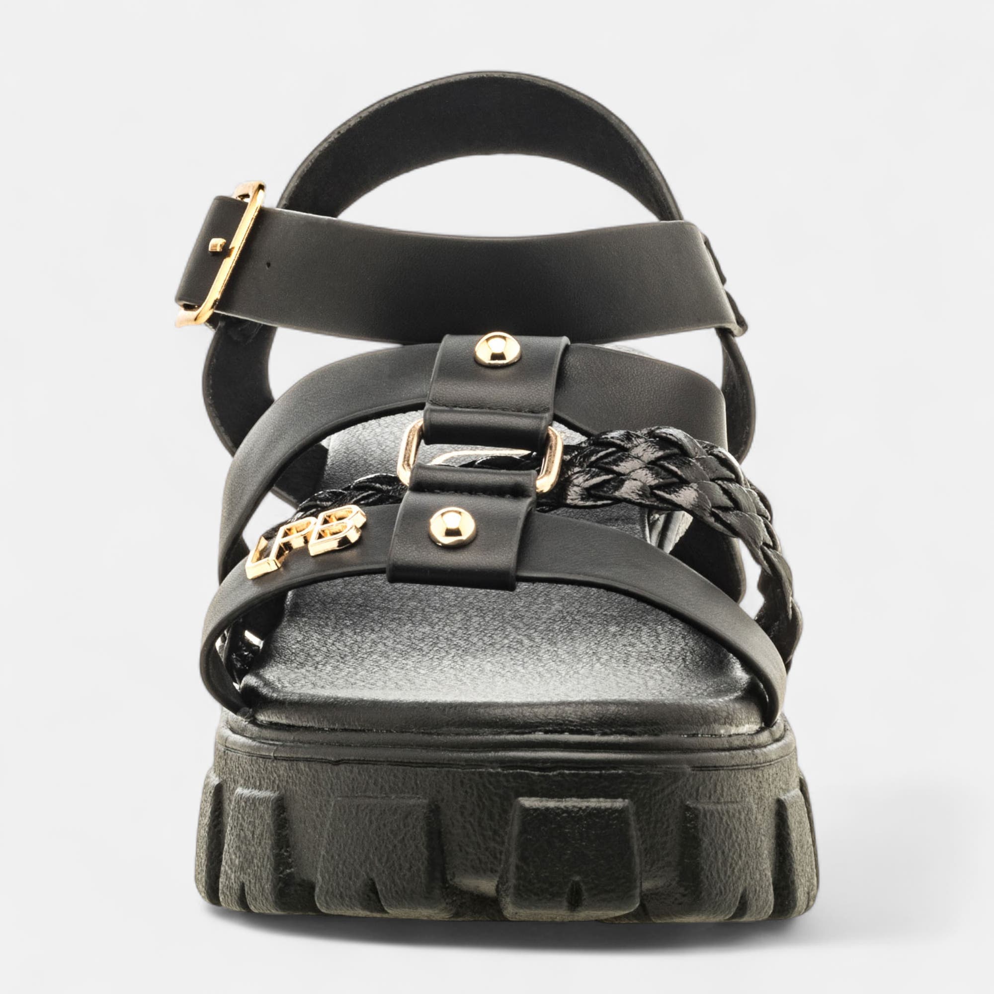 Sandales à talon compensé Femme noir