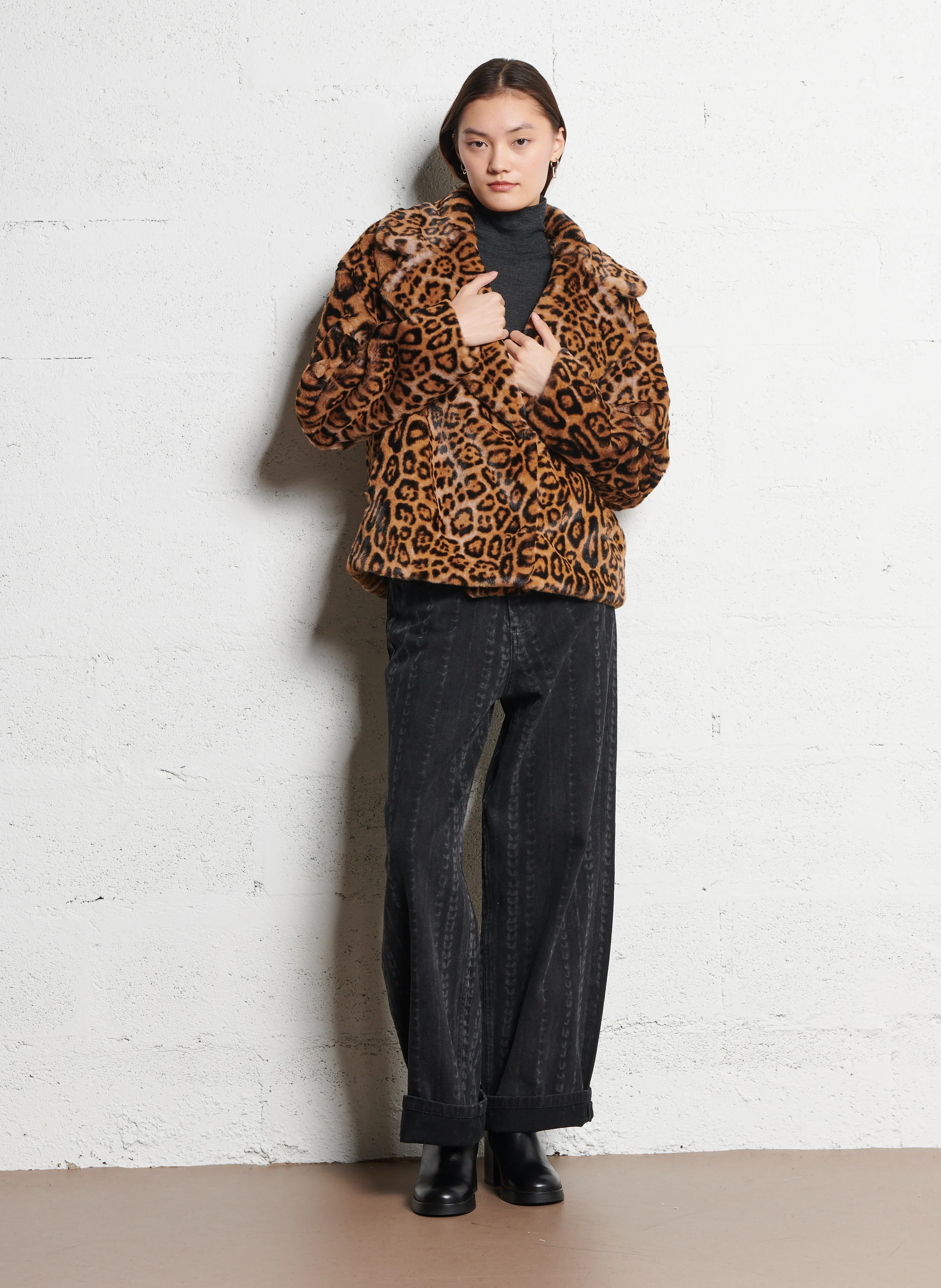AUDREY - Pull col roulé en laine| Noir