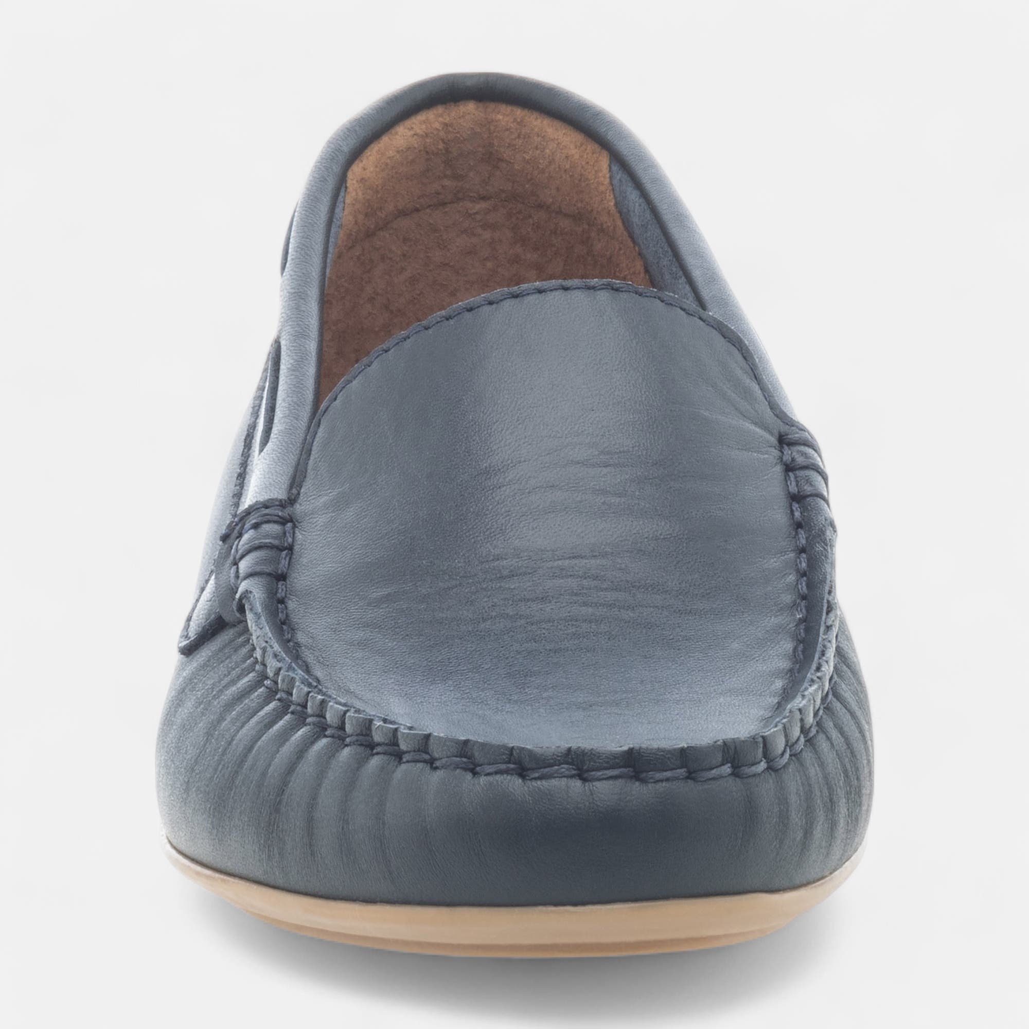 Mocassins Femme en cuir bleu marine