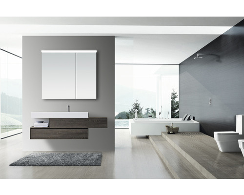 LED spiegelkast DSK London light 80 x 70 cm IP 44 (beschermd tegen vreemde voorwerpen en spatwater)