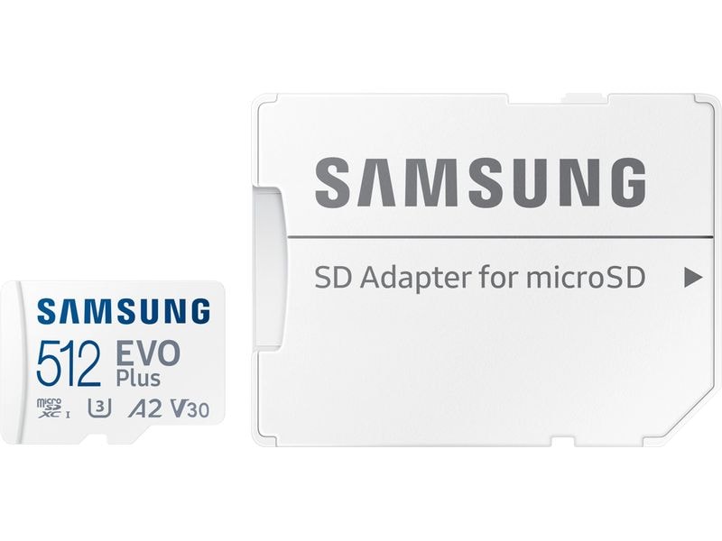 Samsung microSDXC-Karte Evo Plus 512 GB Auf Geschwindigkeit optimierte microSD Speicherkarte mit SD-Adapter