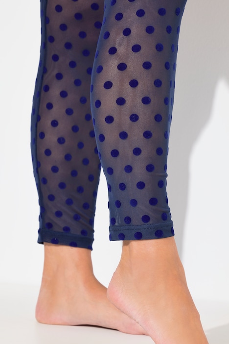 Strumpf-Leggings, Mesh, Flock-Punkte