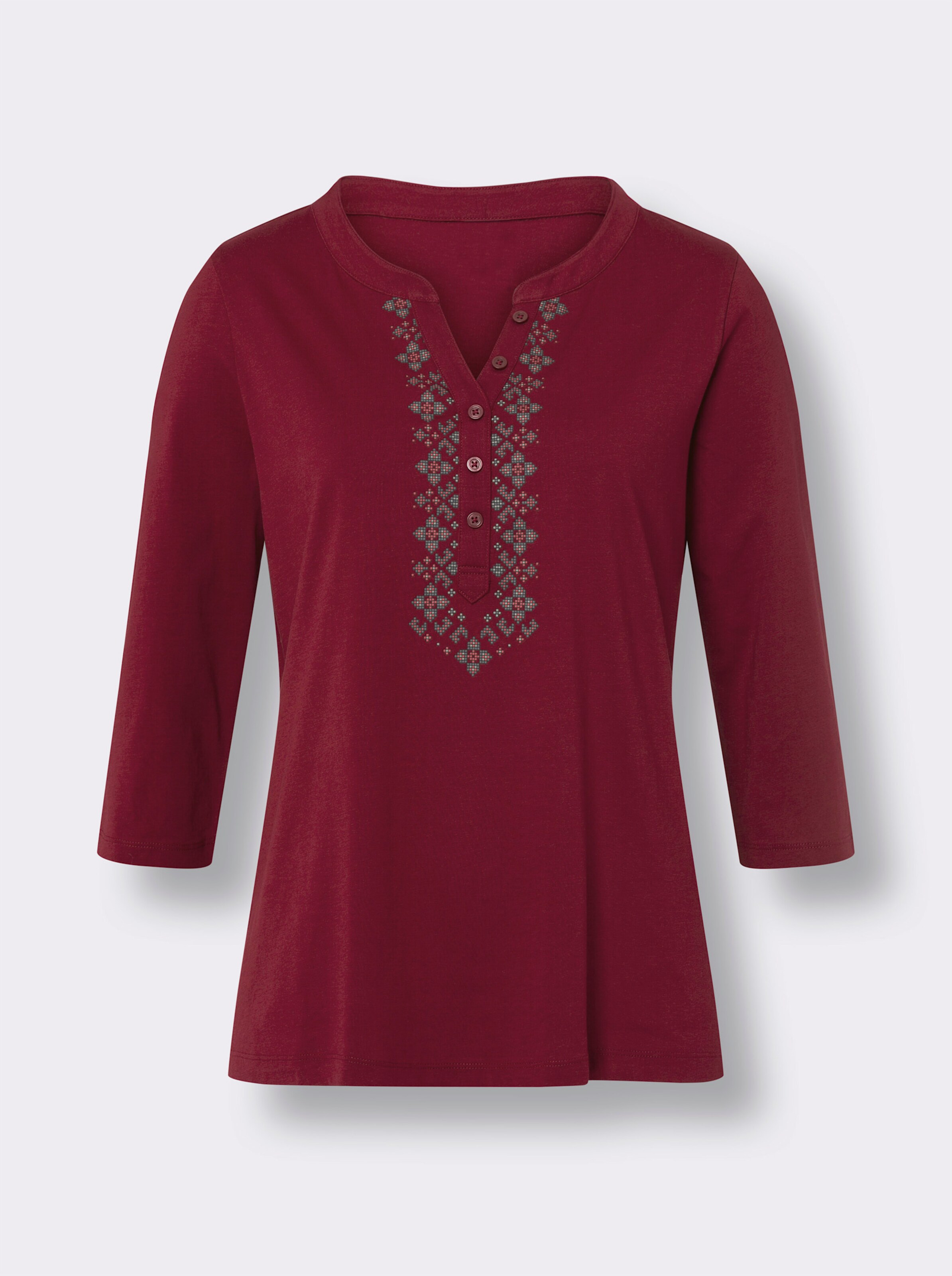 34-Arm-Shirt mit Ethno-Druck