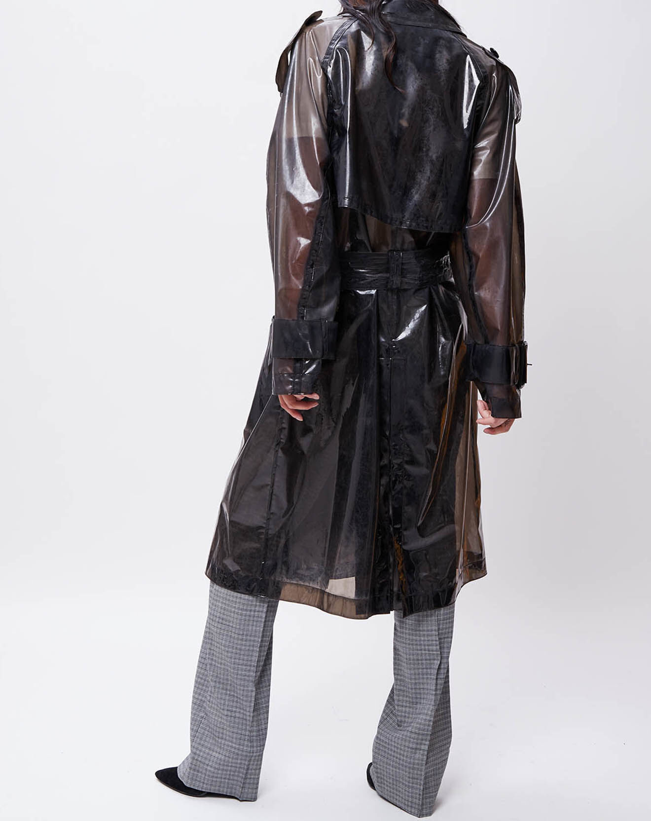 John Galliano Trench Emma transparent marron foncé