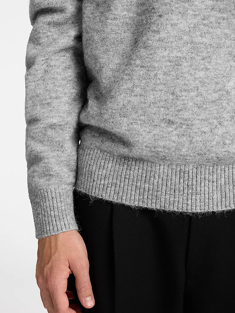 SELECTED Polo-Pullover SLHRAI hellgrau