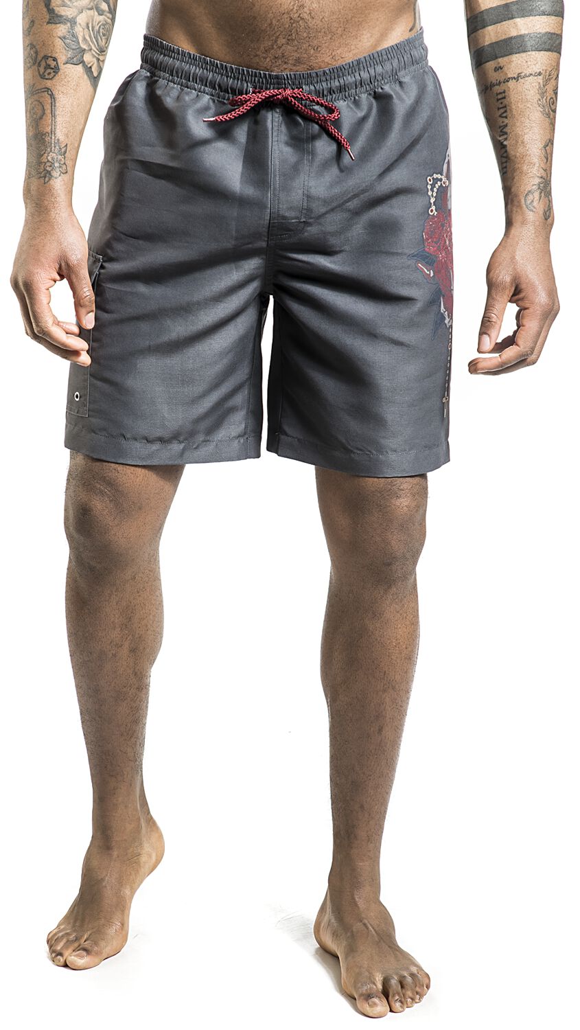 Swim Shorts With Roses | Rock Rebel by EMP Short de bain