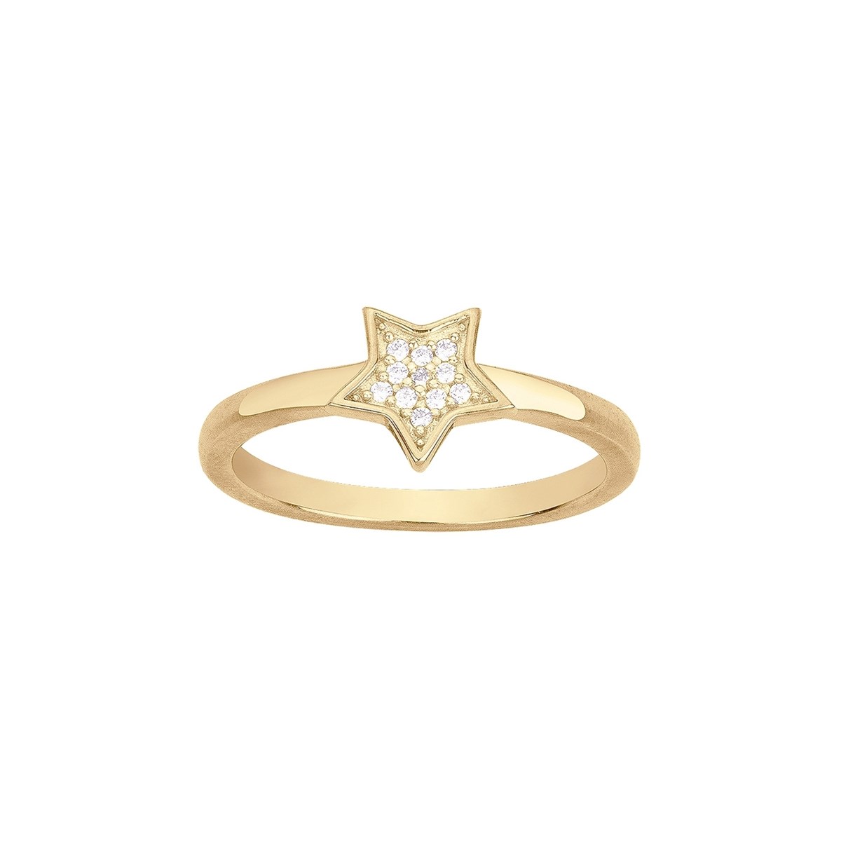Bague en Plaqué Or avec oxyde de zirconium blanc