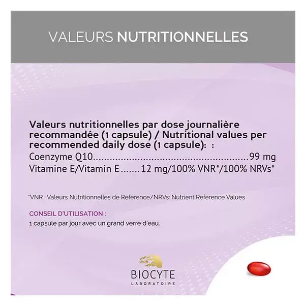 Biocyte Coenzima Q10 Lipossomal Antioxidante Vitamina E 40 Cápsulas