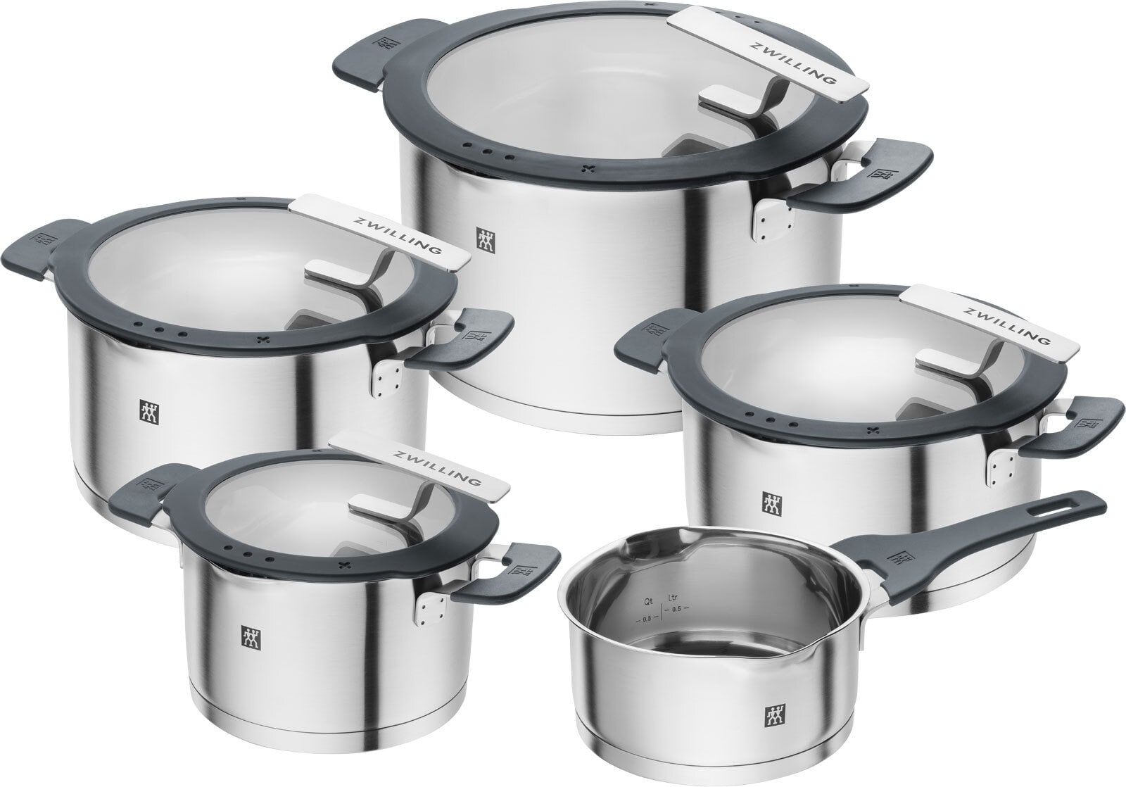 ZWILLING Kochtopfset SIMPLIFY 5-teilig schwarz Metall