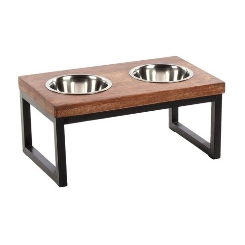 Alimentador para animais de estimação Flamingo Tommy com duas tigelas removíveis.