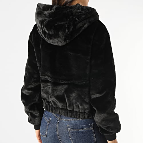 Veste Zippée Capuche Femme Crop Edwina Noir