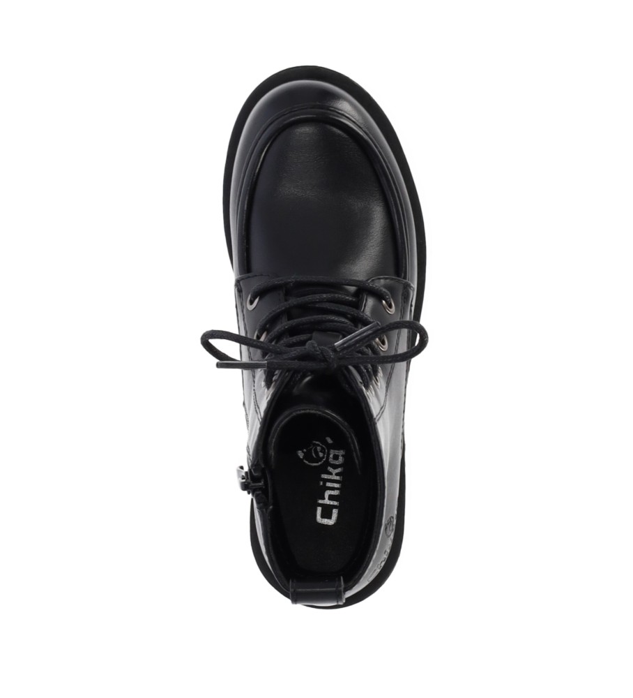 Botas de cano curto infantis Chika10, modelo British 02, pretas