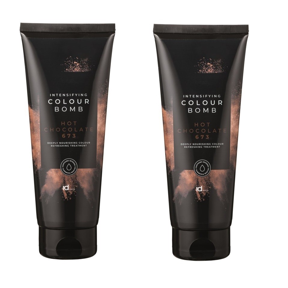 IdHAIR - 2 x Colour Bomb Hot Chocolate 673 200 ml - Hårfarve