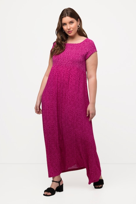 Smockkleid, A-Linie, Carree-Ausschnitt, Halbarm