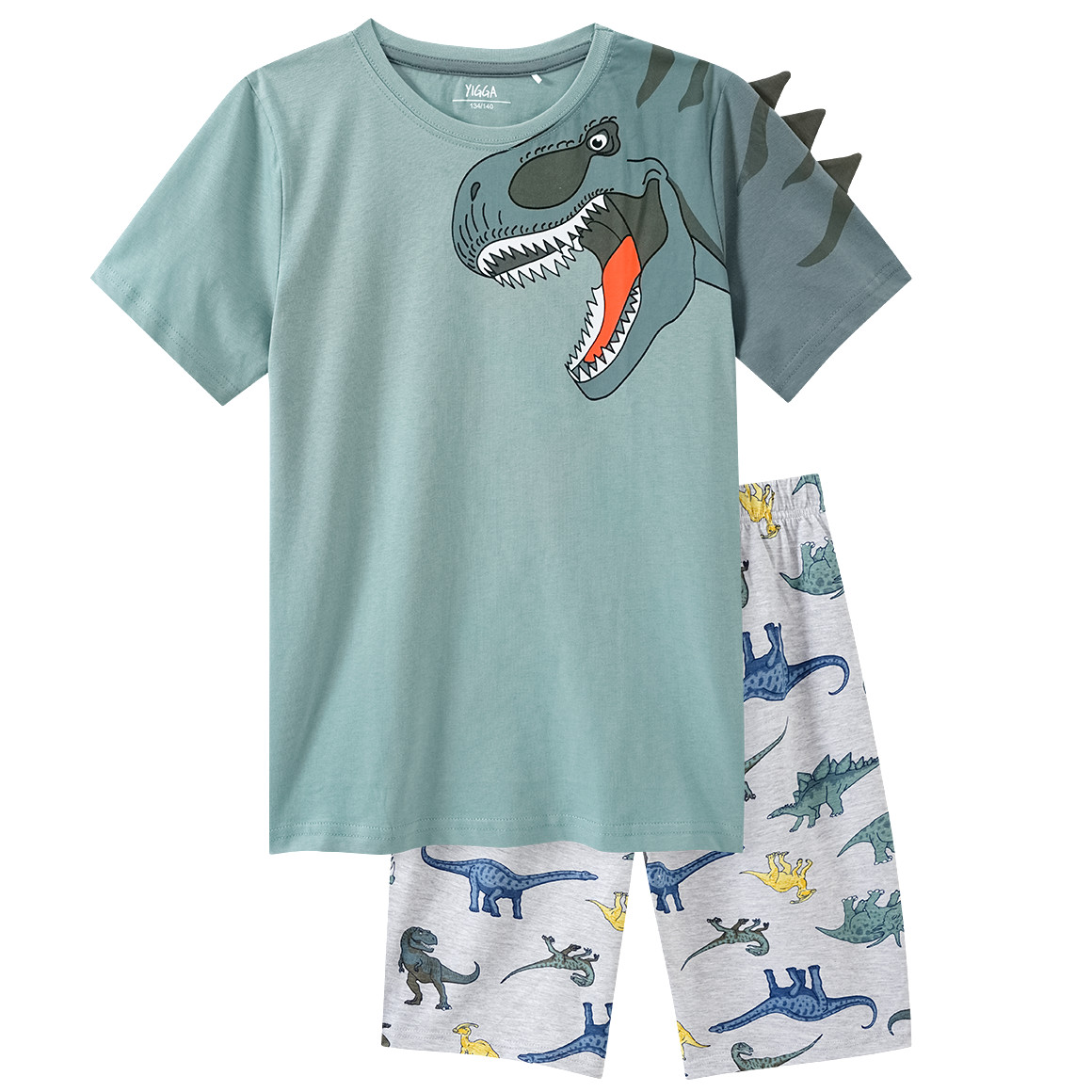 Topolino Jungen Shorty mit Dino-Motiven salbei / hellgrau