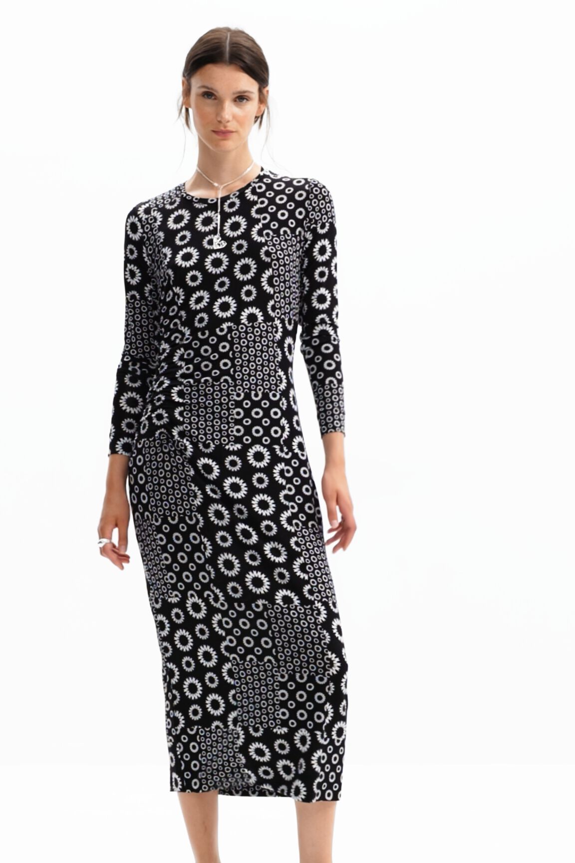 Robe midi ajustée patchwork