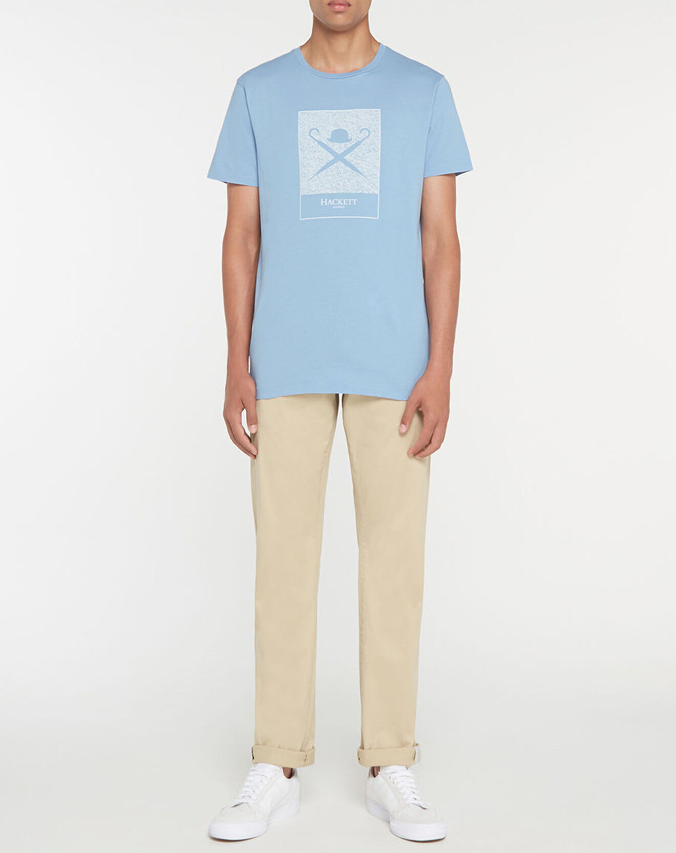 Hackett London T-Shirt Print Body bleu ciel