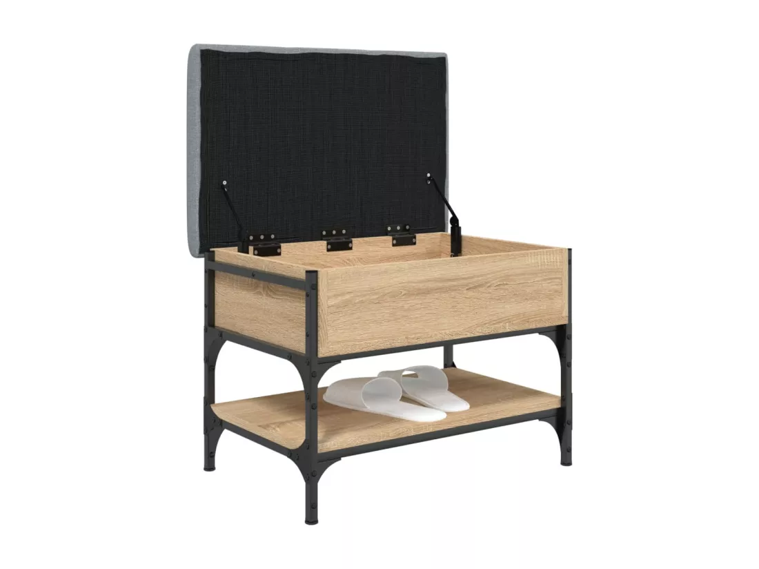 Banc à chaussures chêne sonoma 62x42x45 cm bois d'ingénierie