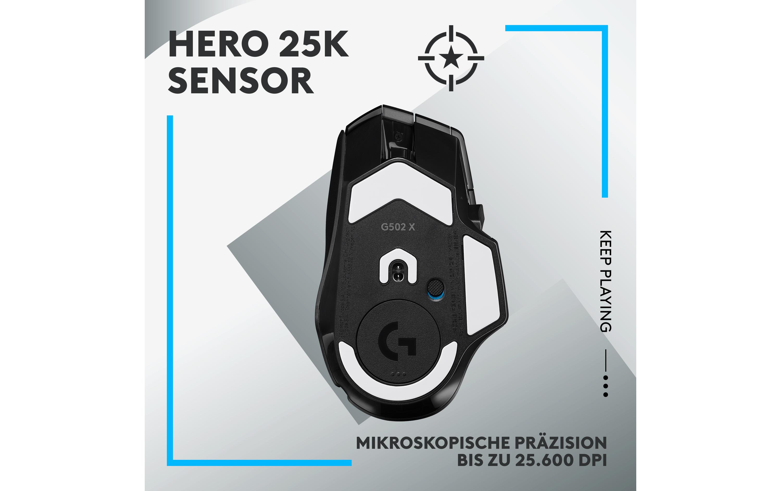 Gaming-Maus G502 X Lightspeed Schwarz<br>Kabellose Gaming-Maus mit Lightspeed Technologie
