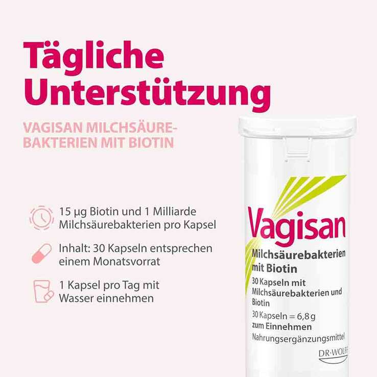 Vagisan Milchsäurebakterien mit Biotin Kapseln, 30 St