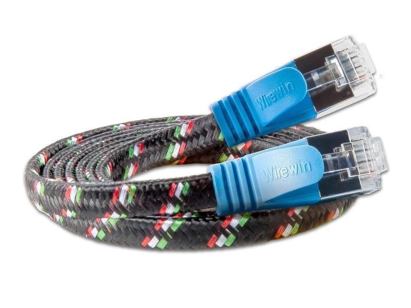 SLIM Slimpatchkabel RJ-45 - RJ-45, Cat 6, STP, 0.5 m, Blau Robustes, geschirmtes Twisted-Pair-Kabel (STP) mit Klinkenschutz