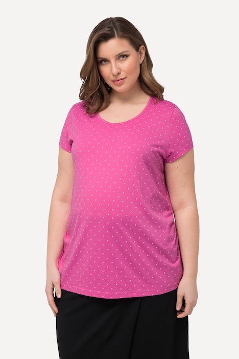 Bellieva-T-Shirts, 2er-Pack, Rundhals, Halbarm, seitl. Raffung, Biobaumwolle, GOTS