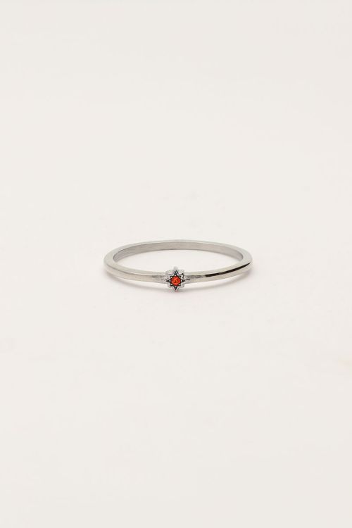 Minimalistische geboortesteen ring