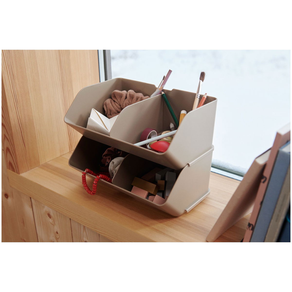 LIEWOODLIEWOOD   Rosemary Schreibtisch Organizer 2er Pack sandy M