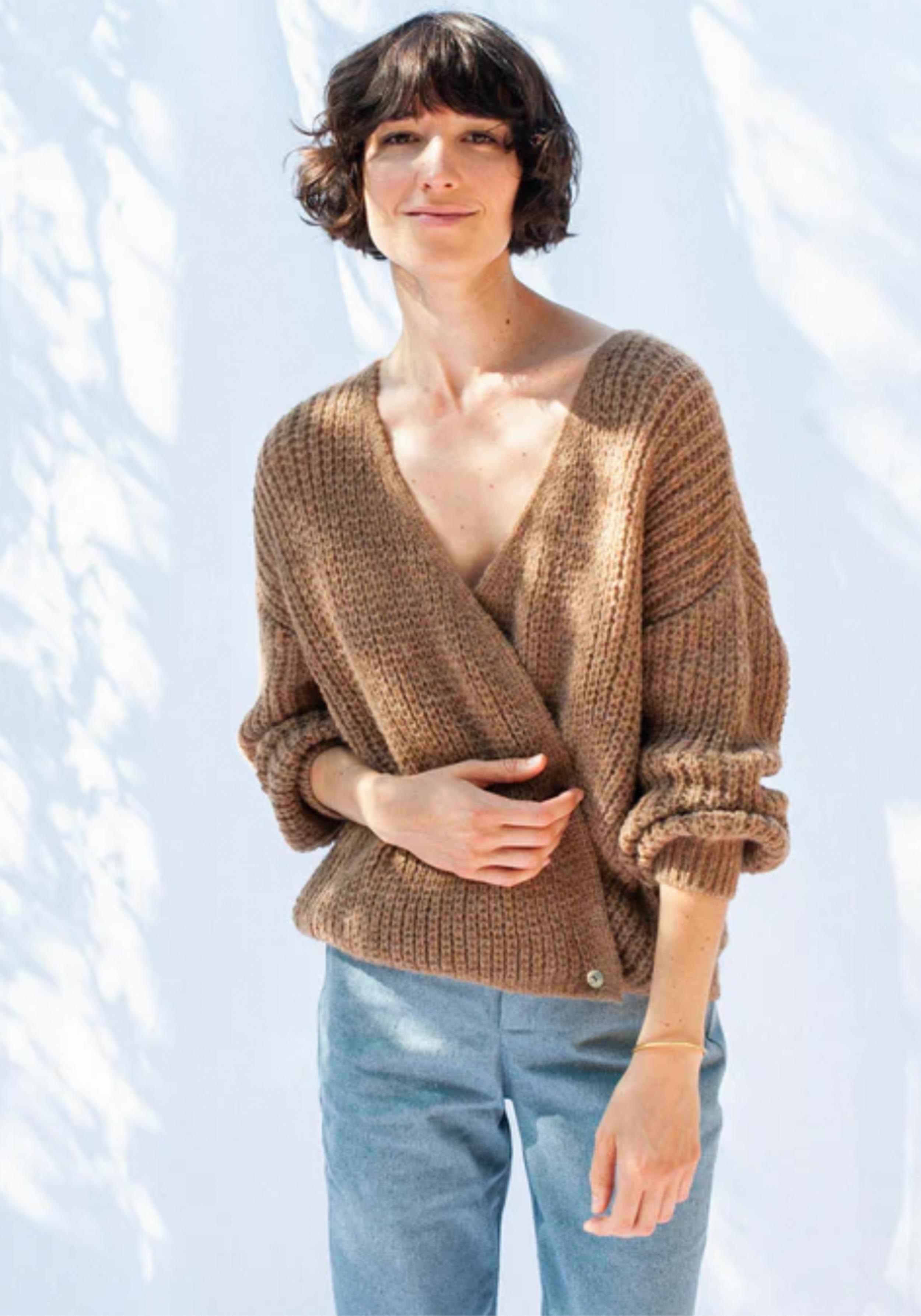 Jungle Folk Wrap Cardigan Vega Undyed Camel