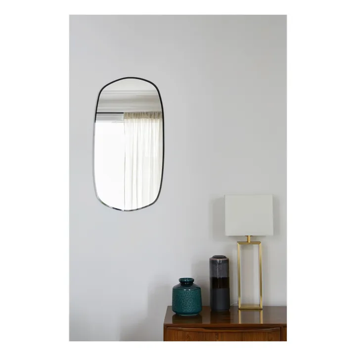 M Nuance Miroir extra plat biseauté contour noir- forme aléatoire 40x75 | Noir
