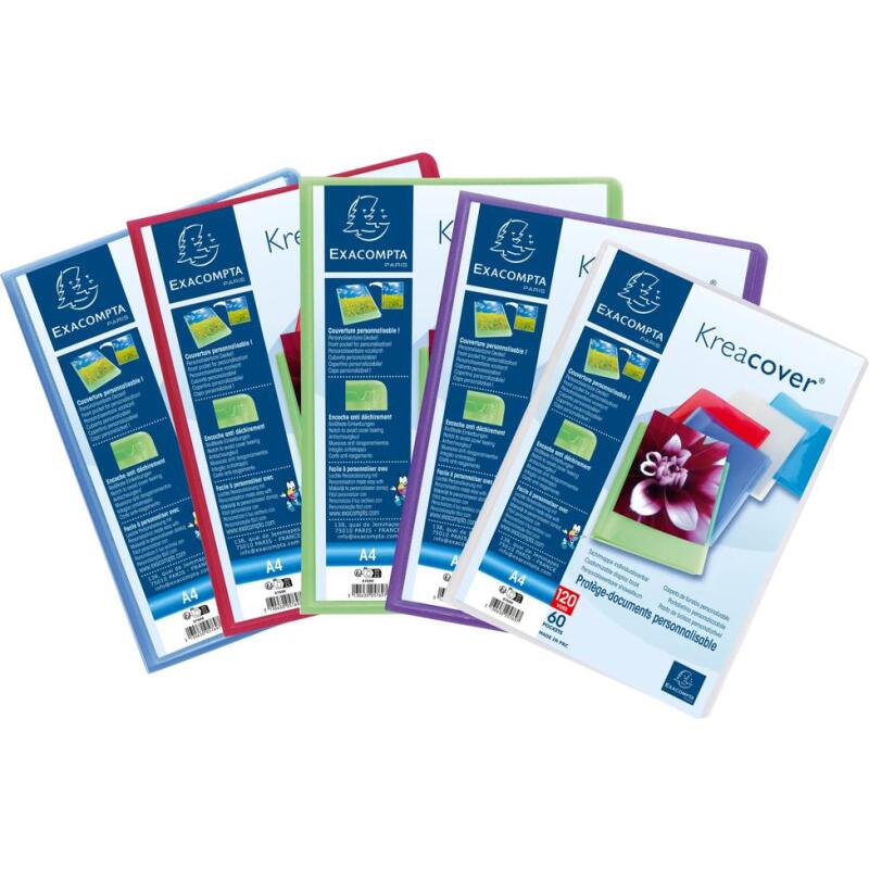 Protège-documents polypropylène semi rigide Kreacover® Chromaline 60 pochettes - 120 vues - A4