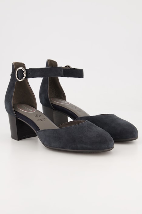 Tamaris Comfort Leder-Pumps, Klettriegel, Komfortweite