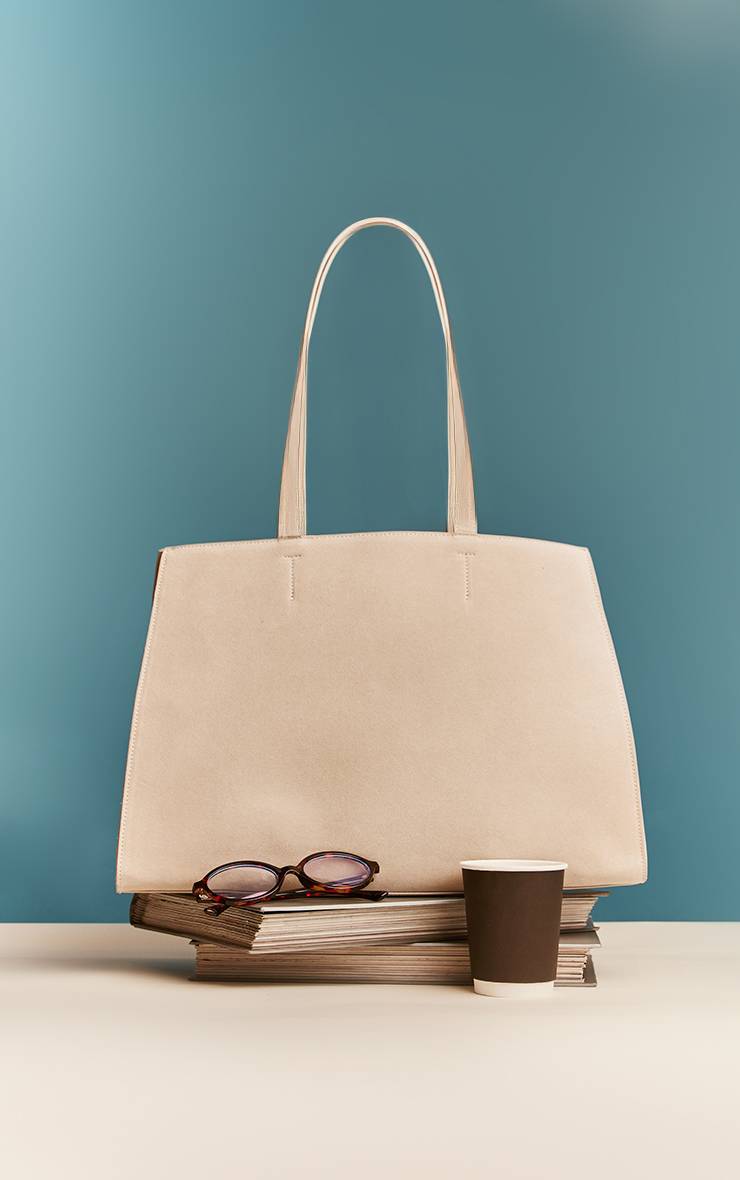Sable Grand Sac Cabas Structuré En Synthétique