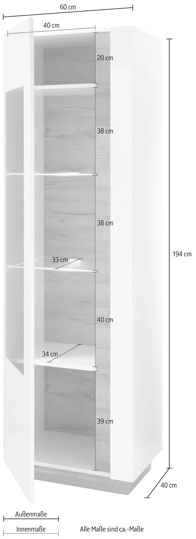 INOSIGN Vitrine »CLAiR Vitrine 23« Höhe 194 cm