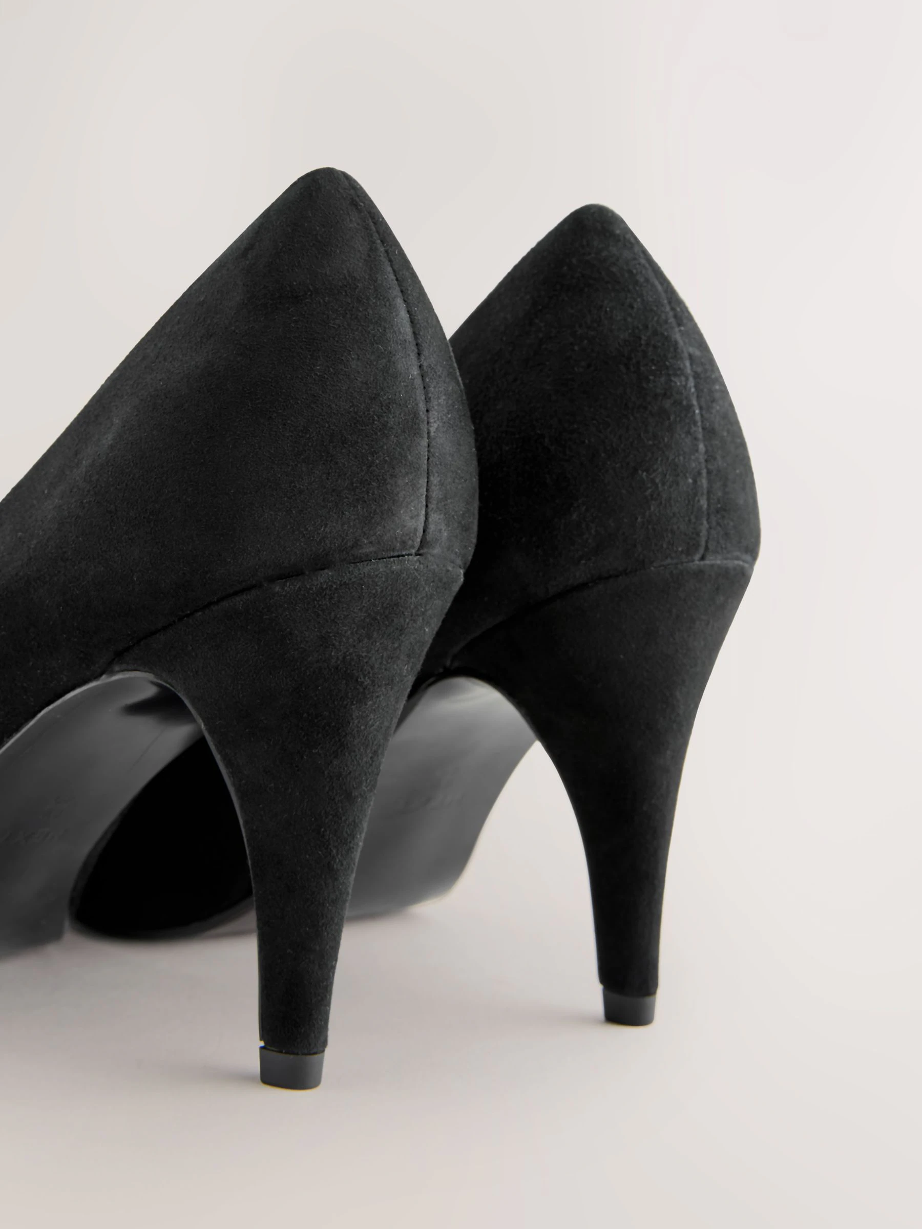 Zwart suède - Premium Leather Peep Toe Heels