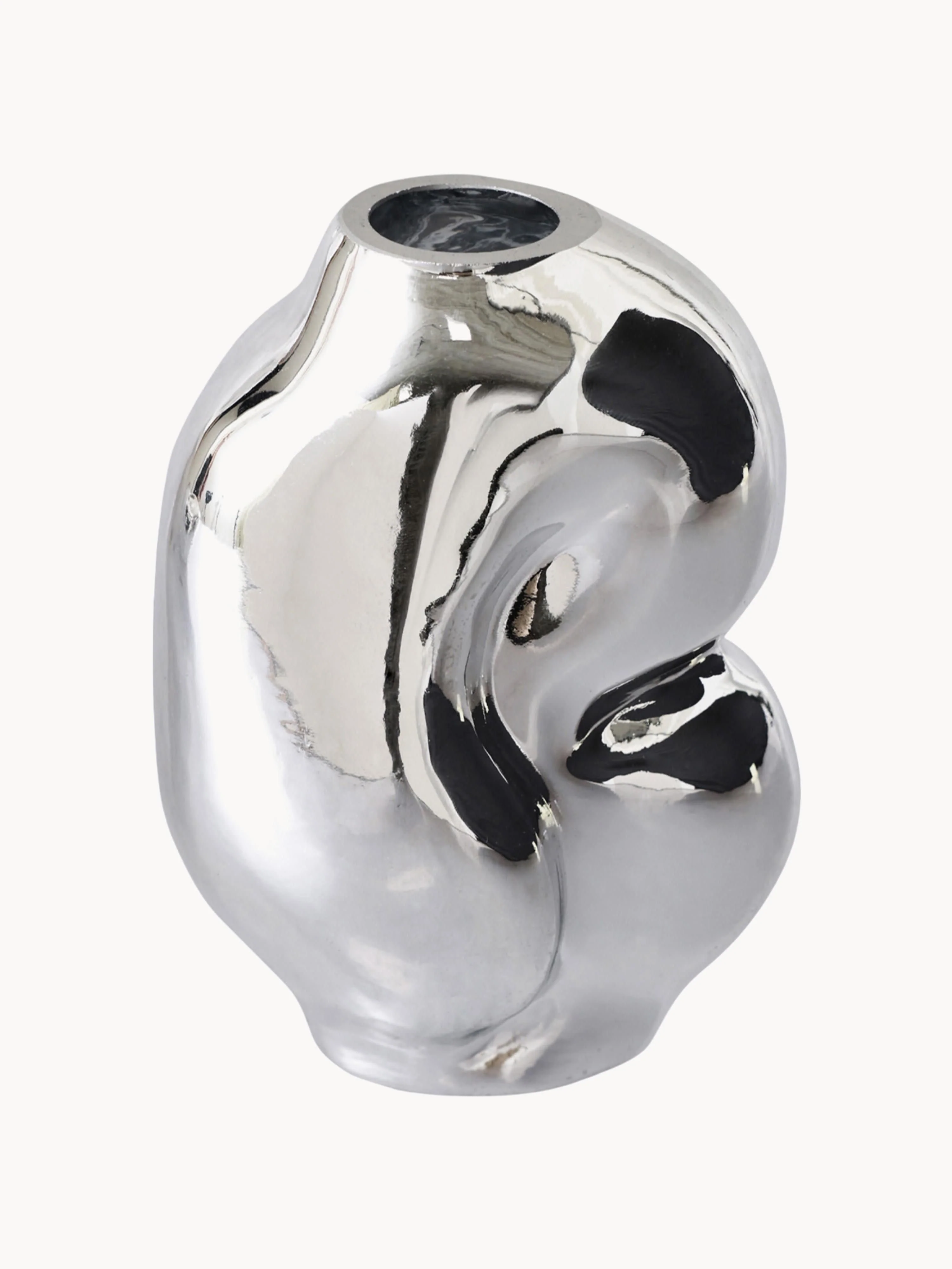 Handgemaakte glazen vaas Gleam, H 18 cm