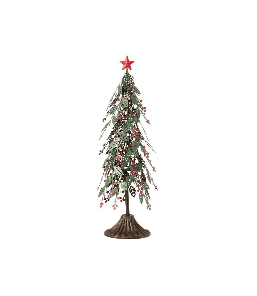 Paris Prix - Sapin De Noël à Poser feuilles 40cm Vert & Rouge