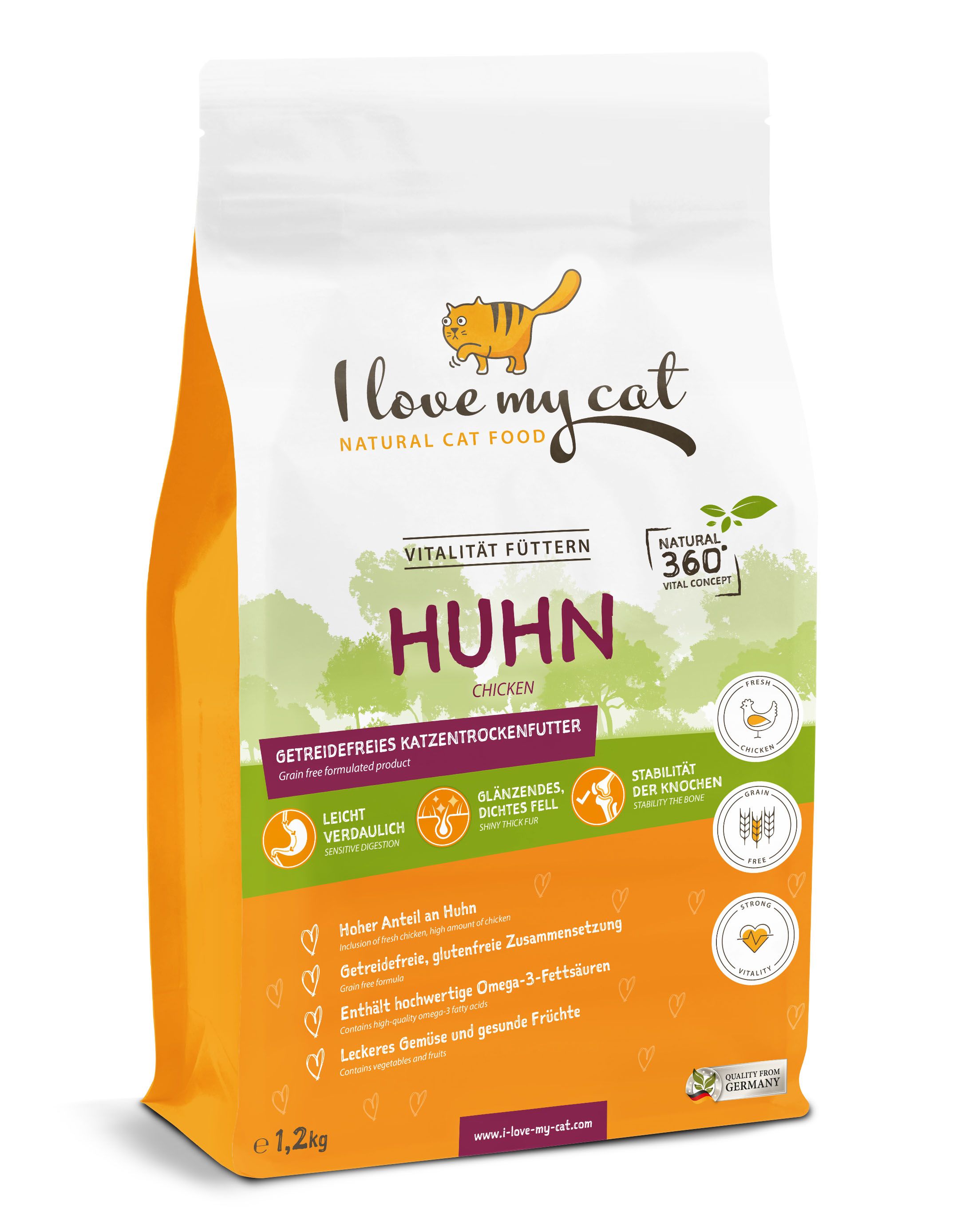 I love my cat Sparset für Norwegische Waldkatze Trockenfutter mit Huhn und NEM und Pflege