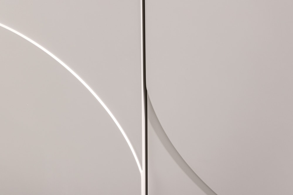 Design Sideboard SAVOY 180cm kaschmir weiß Marmor Keramik mit Stauraum und 3D-Front