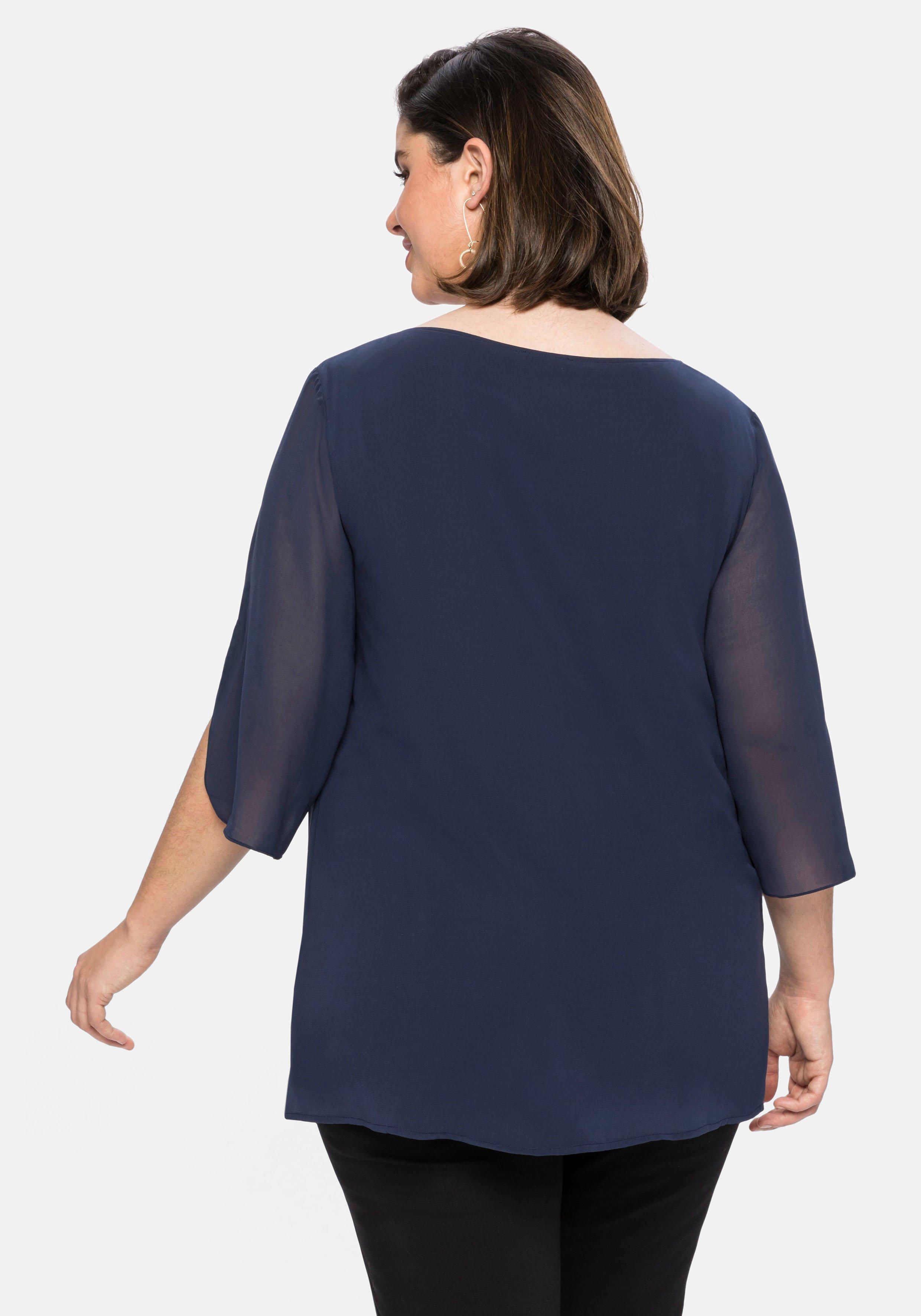 Tunika im Layerlook mit Chiffon