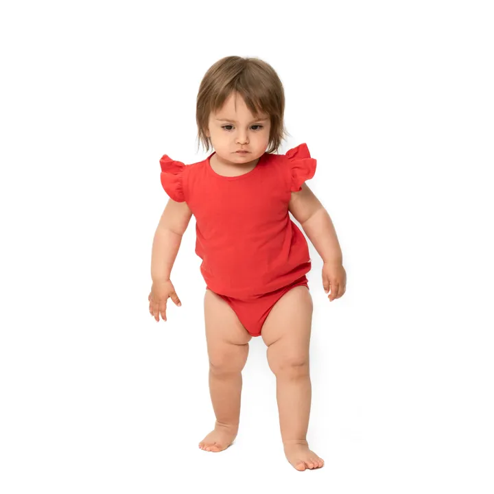Minimalisma Barboteuse Coton Bio Pippy | Rouge framboise