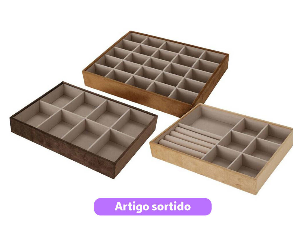 TABULEIRO PARA JOIAS 24.5X18.5X35CM MODELOS SORTIDOS