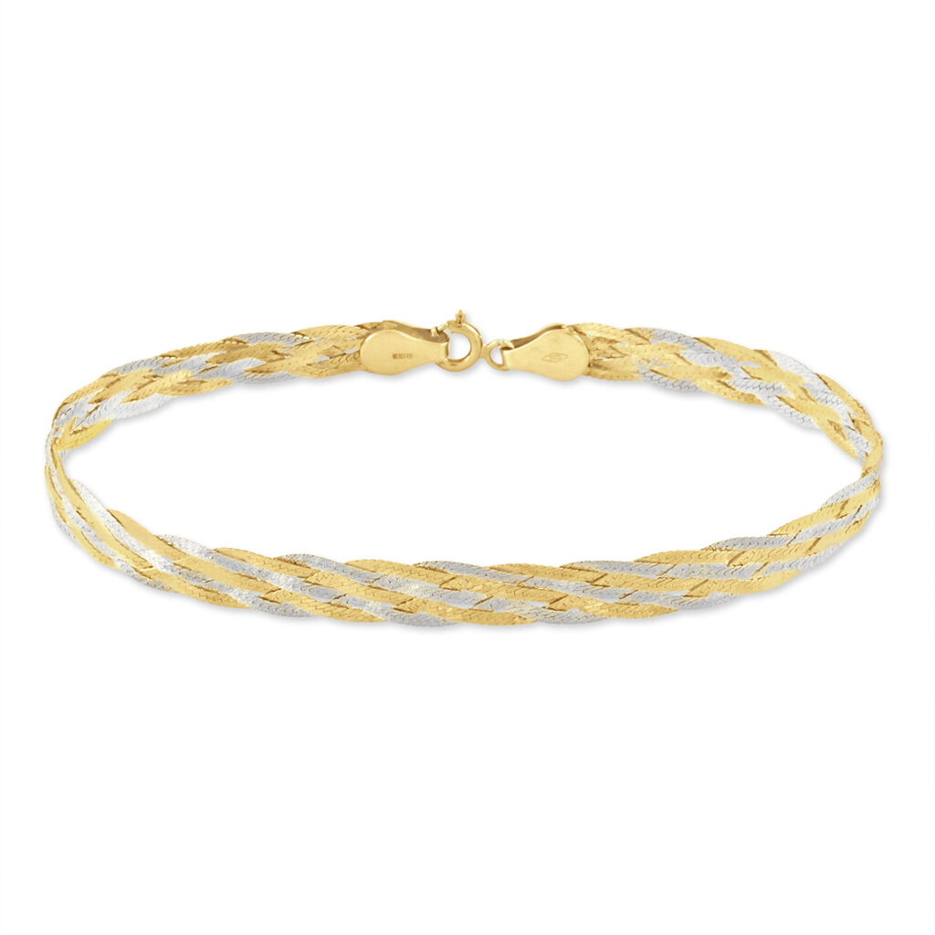 Bracelet 6 Fils Or Bicolore