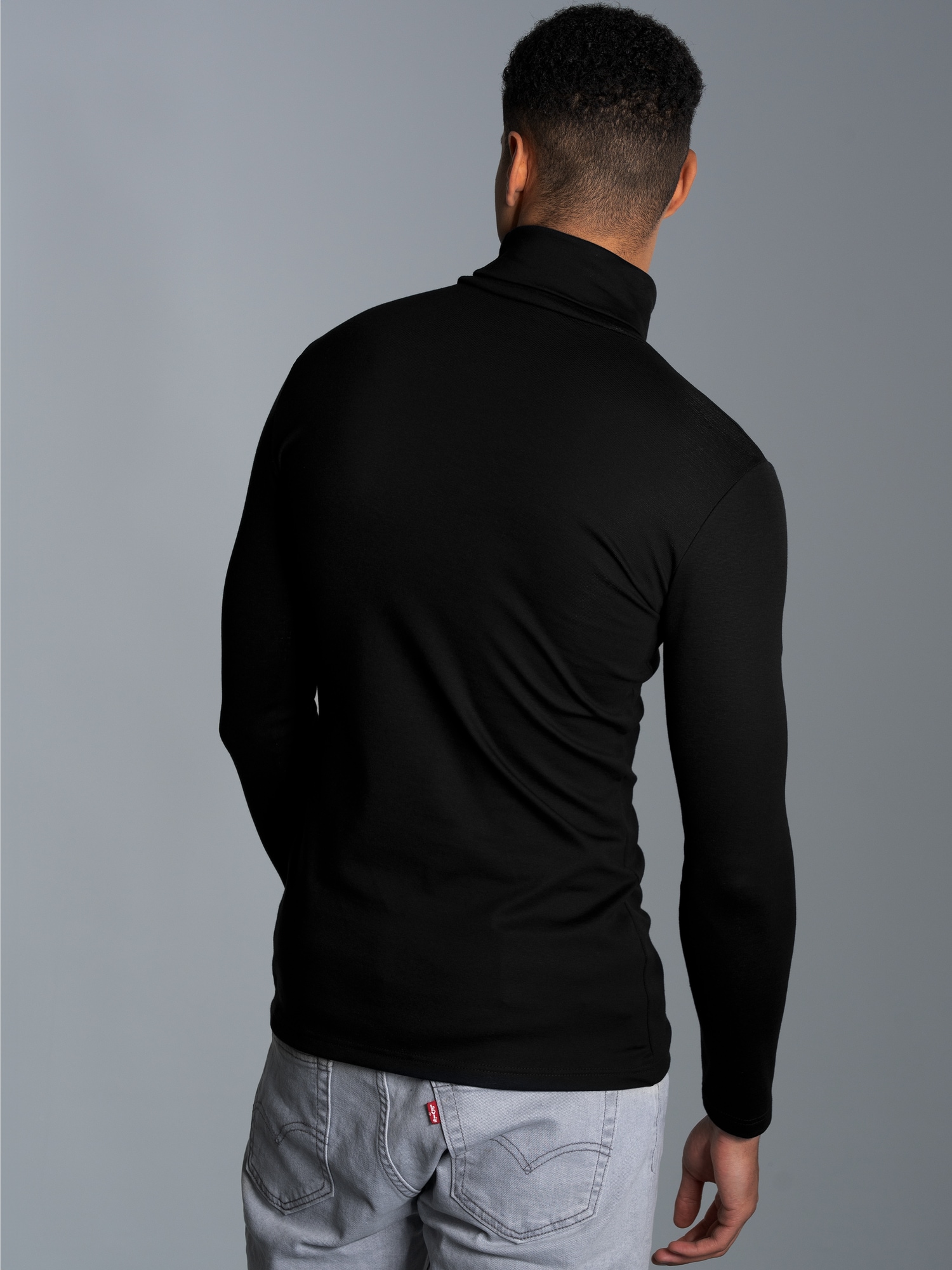 Rollkragenshirt Schwarz