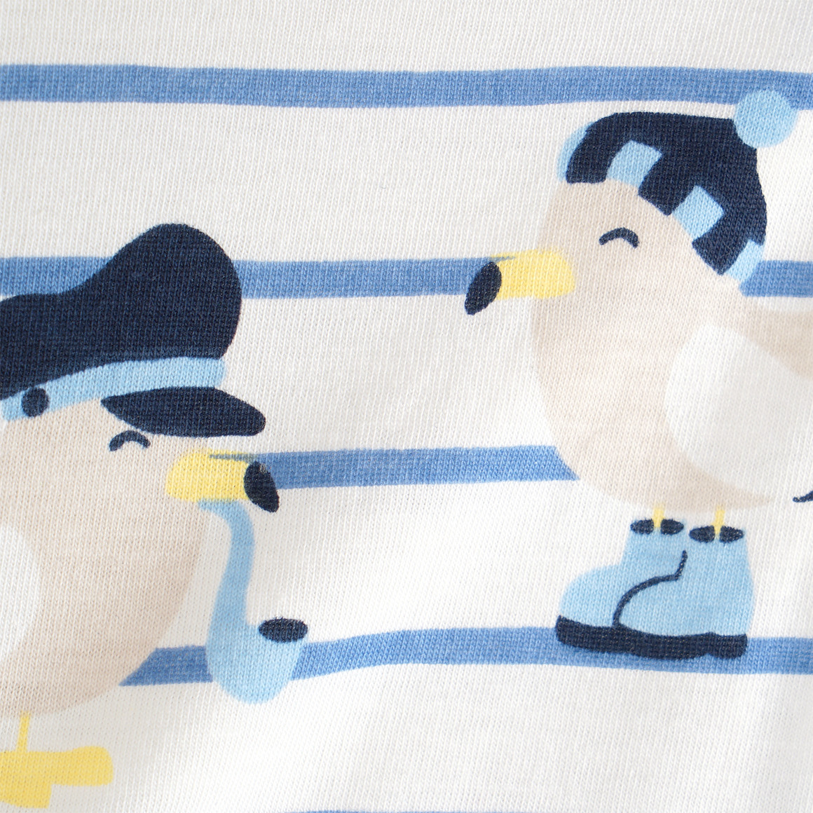 Topomini Baby Shorty mit Möwen-Allover weiss / dunkelblau
