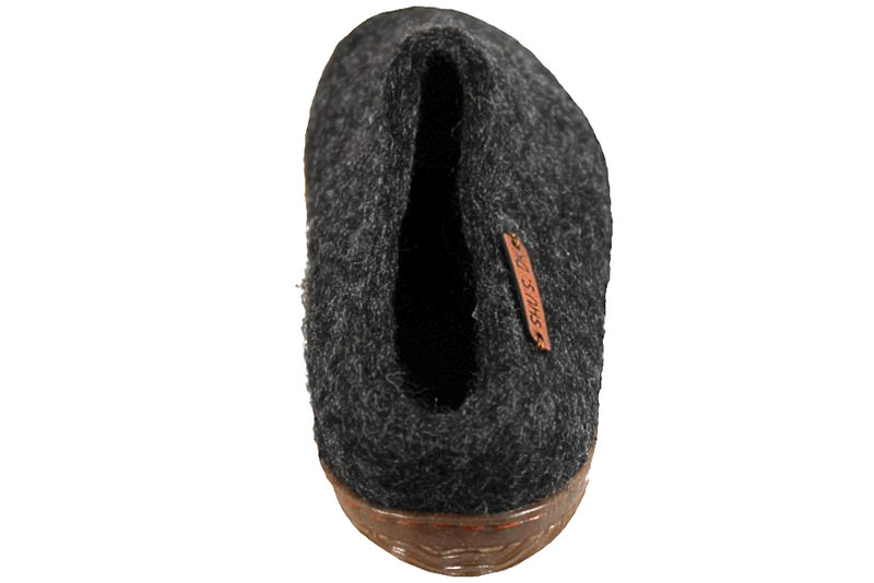 SHU´S OPEN HEEL CHARCOAL HJEMMESKO I KOKSGRÅ ULD