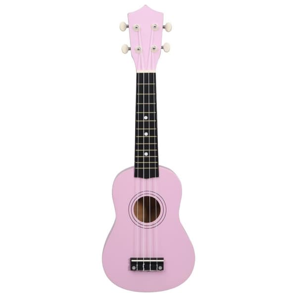 vidaXL Sopran-ukulele sett med veske for barn rosa 21