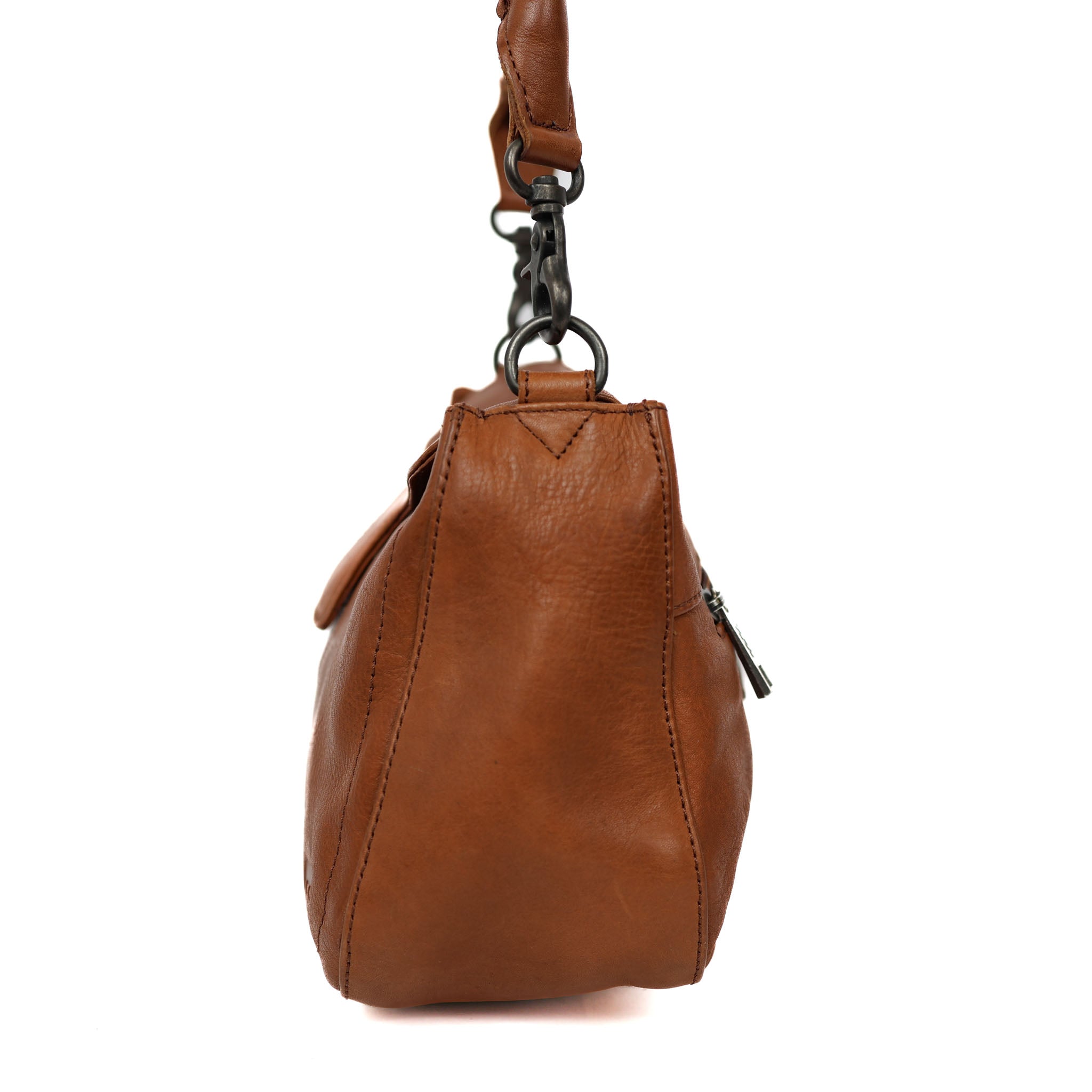 Hand-/schoudertasje met flap 'Fenna' cognac COGNAC